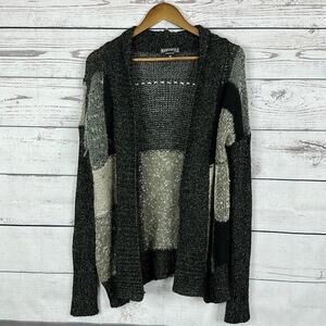 Marystyle Cardigan Sweater Womens Medium Gray Chunky Wool alpaca Mohair